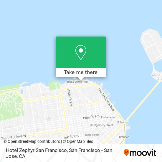 Hotel Zephyr San Francisco map