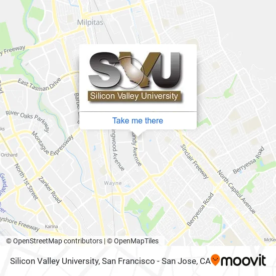 Silicon Valley University map