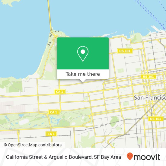 California Street & Arguello Boulevard map