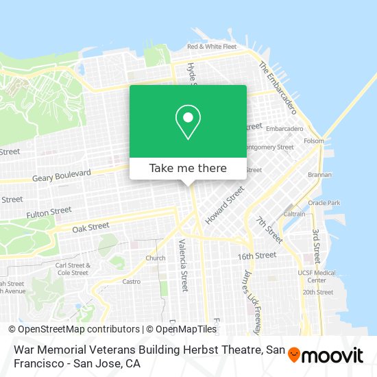 Mapa de War Memorial Veterans Building Herbst Theatre