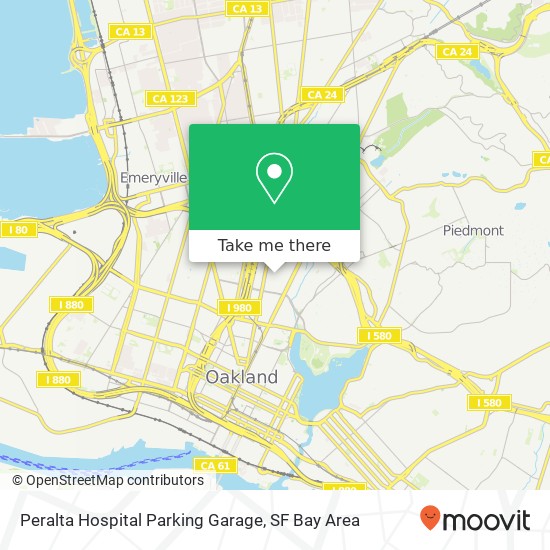 Peralta  Hospital Parking Garage map