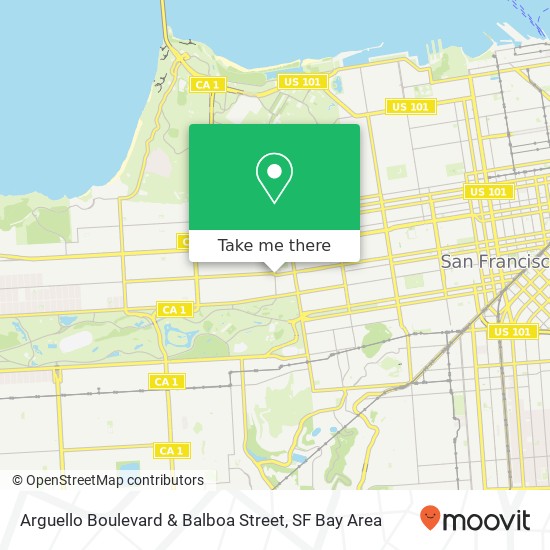 Arguello Boulevard & Balboa Street map