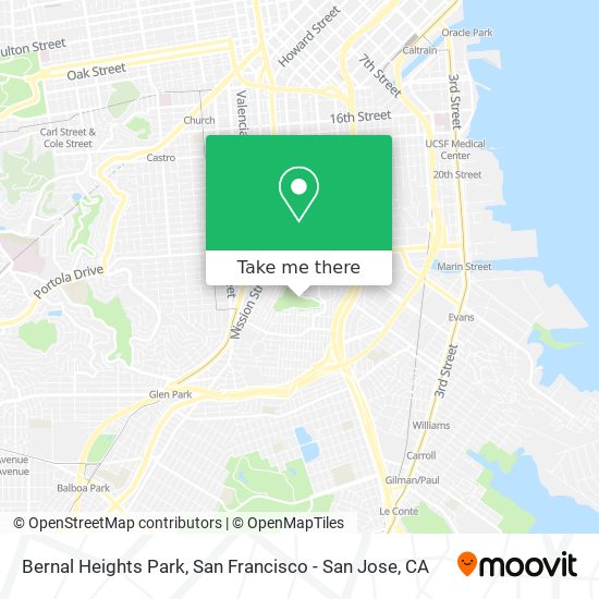 Bernal Heights Park map