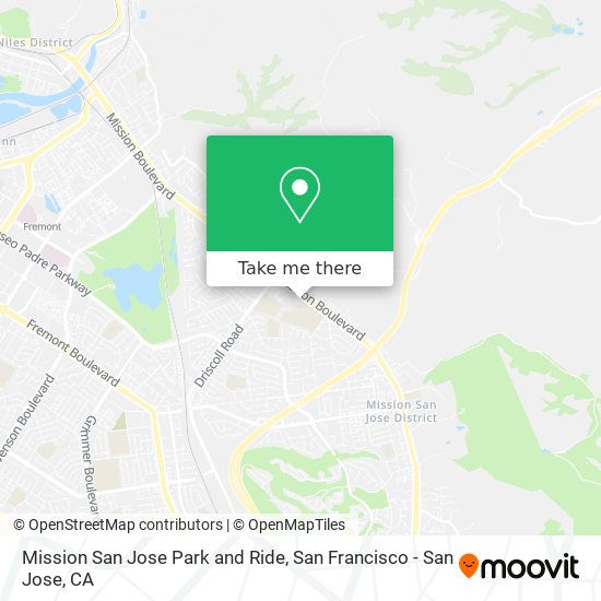 Mission San Jose Park and Ride map