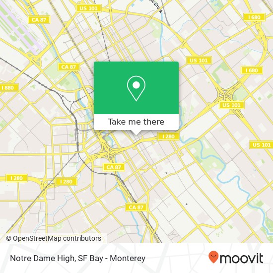 Mapa de Notre Dame High