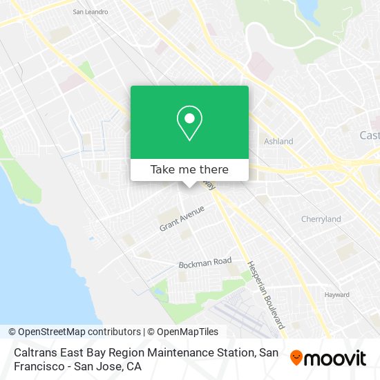 Caltrans East Bay Region Maintenance Station map