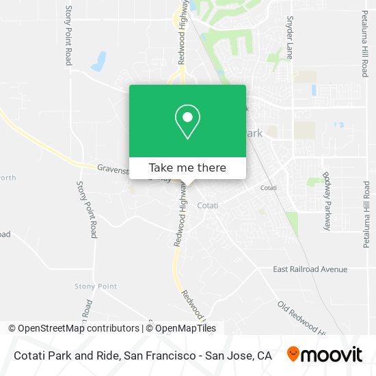 Cotati Park and Ride map