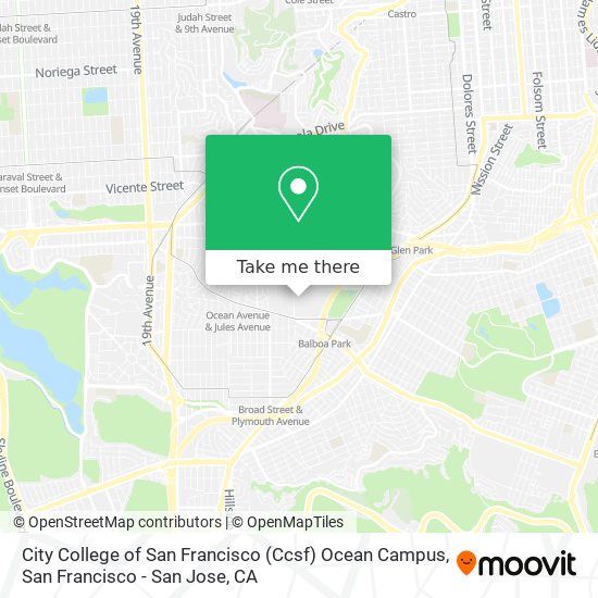 Mapa de City College of San Francisco (Ccsf) Ocean Campus