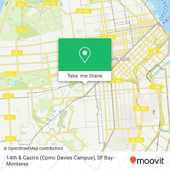 14th & Castro (Cpmc Davies Campus) map