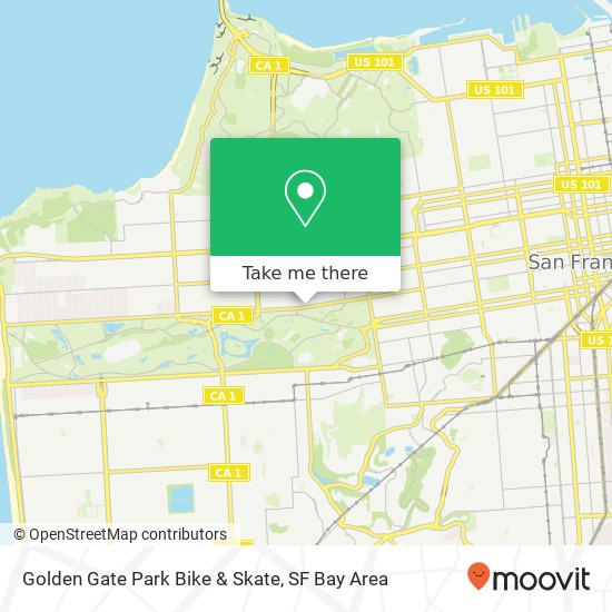 Mapa de Golden Gate Park Bike & Skate