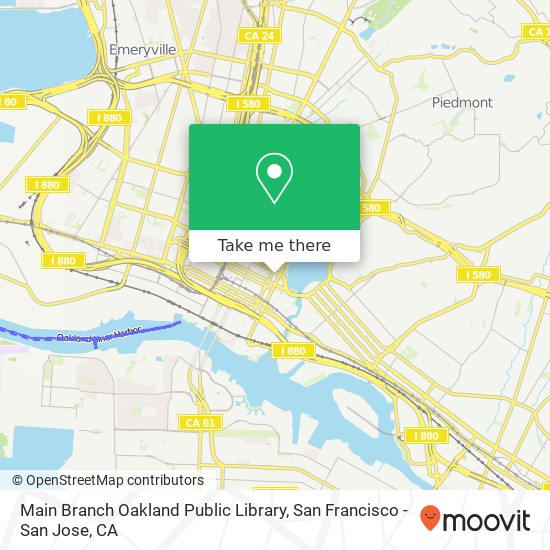 Main Branch Oakland Public Library map
