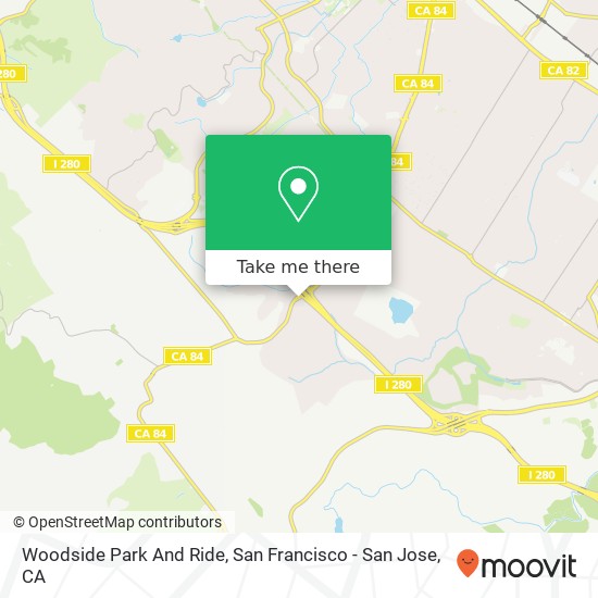 Woodside Park And Ride map