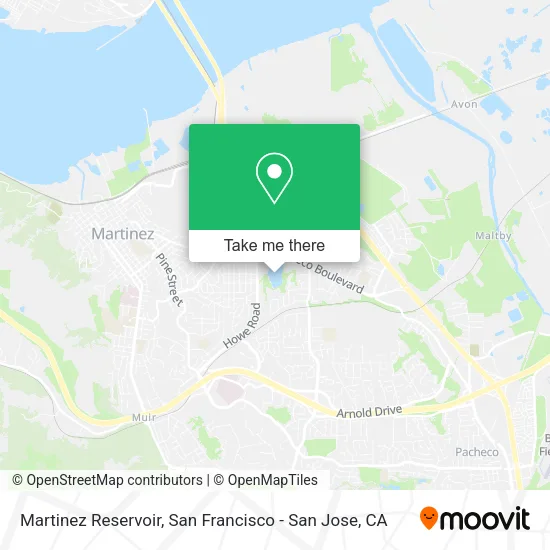 Martinez Reservoir map