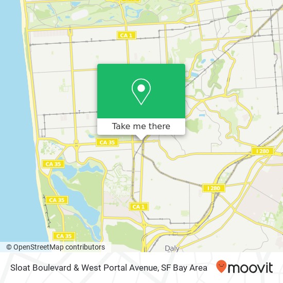 Sloat Boulevard & West Portal Avenue map
