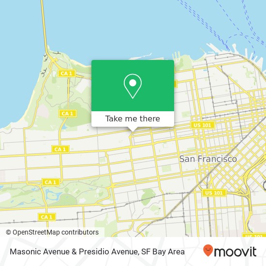 Masonic Avenue & Presidio Avenue map