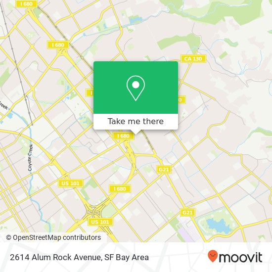 Mapa de 2614 Alum Rock Avenue