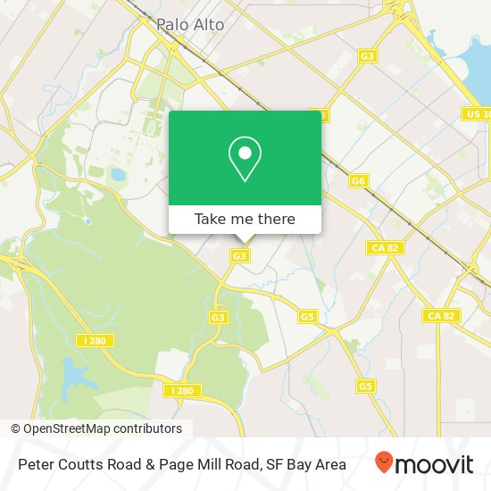 Peter Coutts Road & Page Mill Road map
