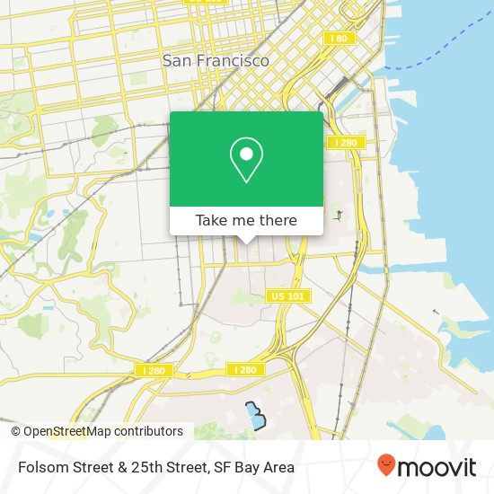 Mapa de Folsom Street & 25th Street