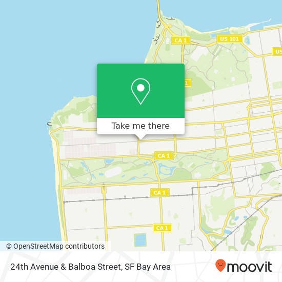 24th Avenue & Balboa Street map