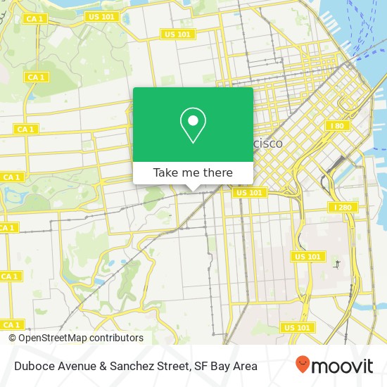 Duboce Avenue & Sanchez Street map