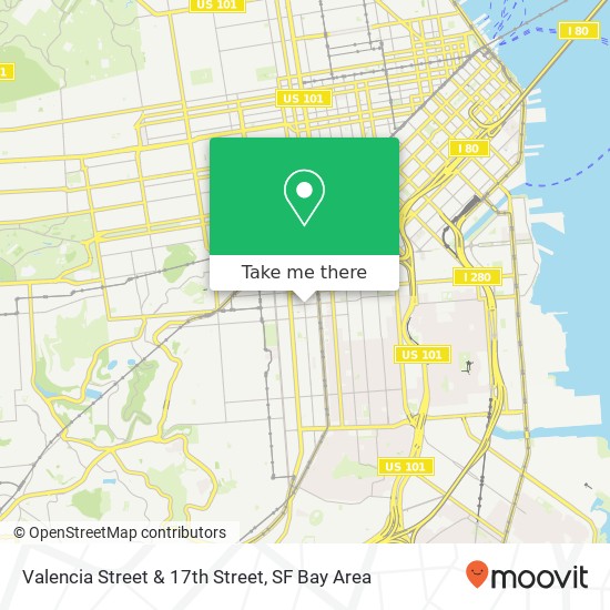 Mapa de Valencia Street & 17th Street