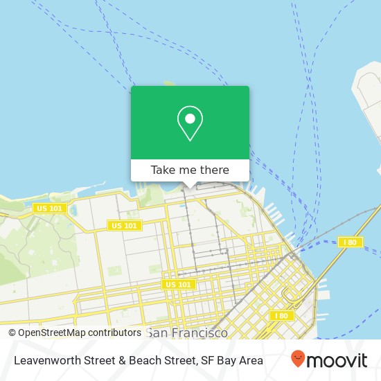 Leavenworth Street & Beach Street map