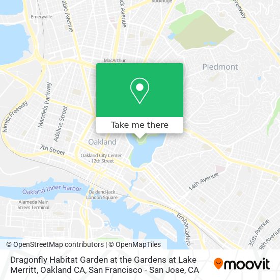 Mapa de Dragonfly Habitat Garden at the Gardens at Lake Merritt, Oakland CA