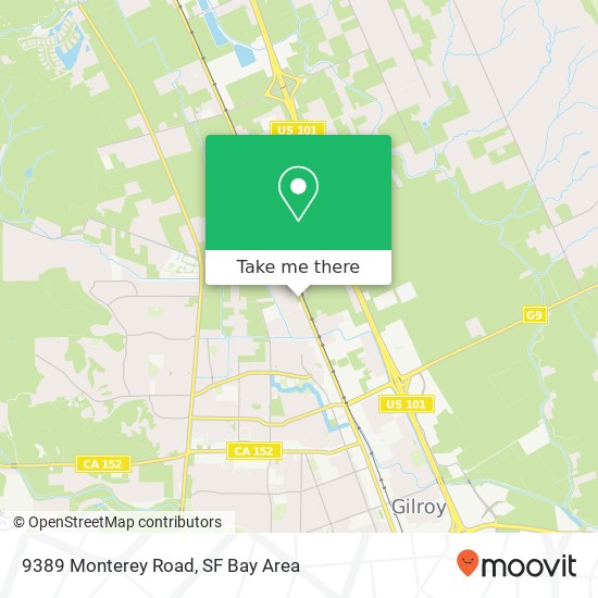 Mapa de 9389 Monterey Road