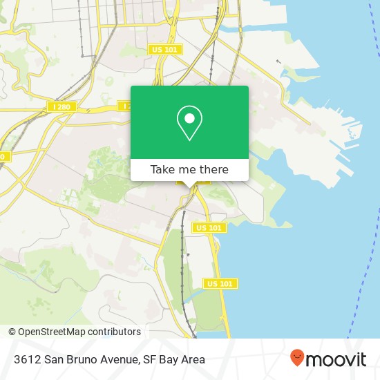 Mapa de 3612 San Bruno Avenue