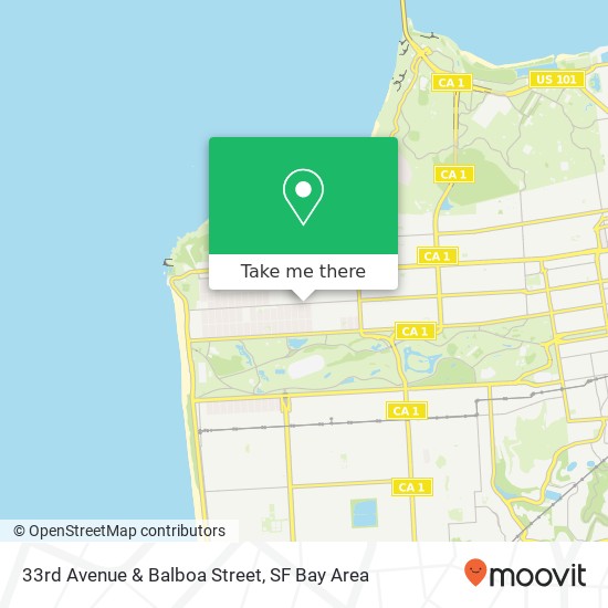 33rd Avenue & Balboa Street map
