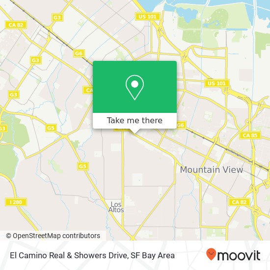El Camino Real & Showers Drive map