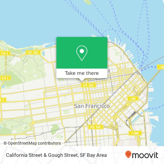 California Street & Gough Street map