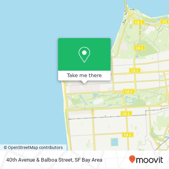 40th Avenue & Balboa Street map