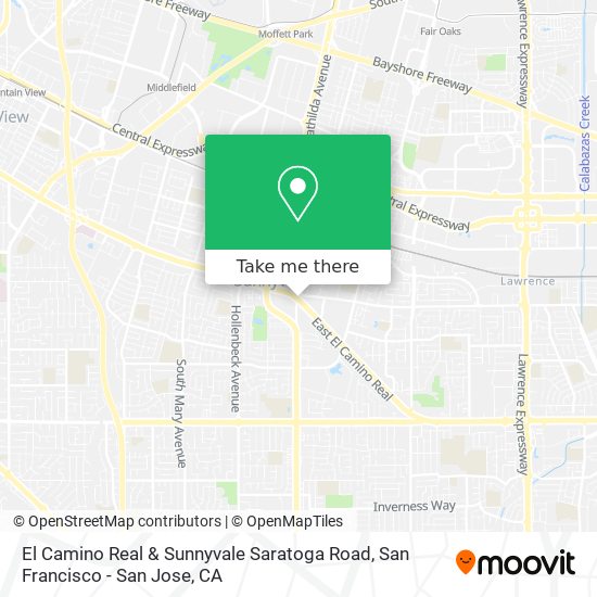 El Camino Real & Sunnyvale Saratoga Road map