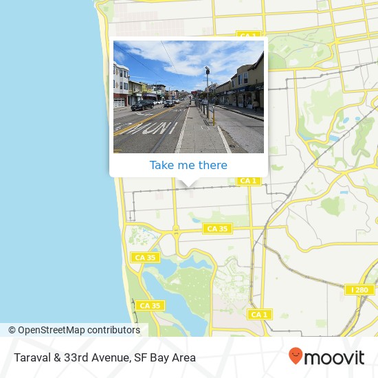 Taraval & 33rd Avenue map