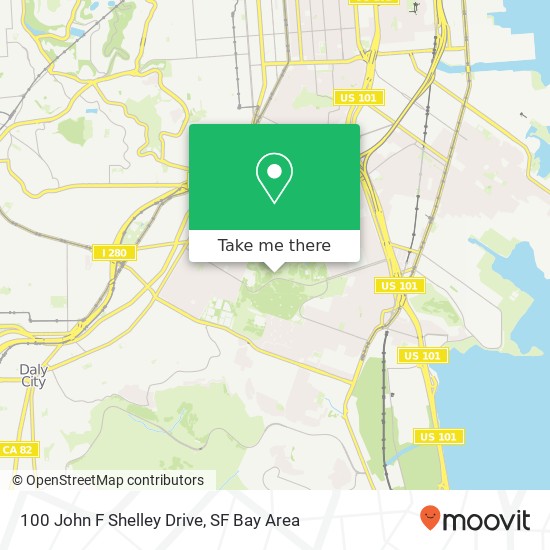 100 John F Shelley Drive map