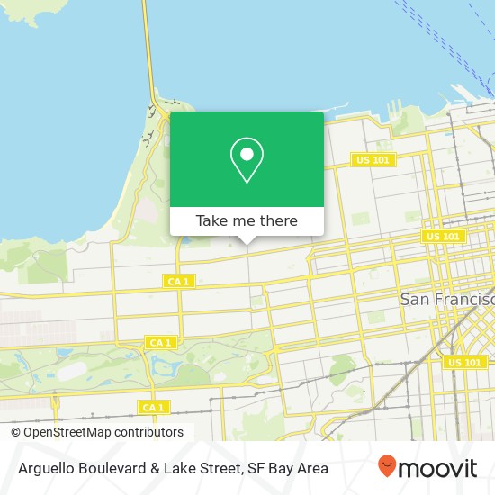 Arguello Boulevard & Lake Street map