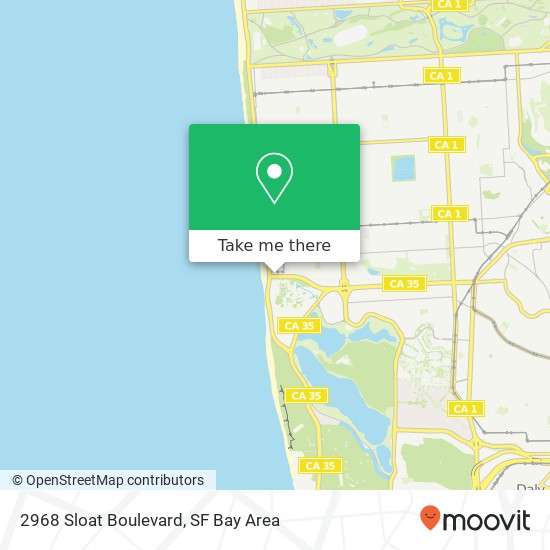 Mapa de 2968 Sloat Boulevard