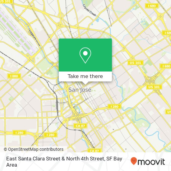 East Santa Clara Street & North 4th Street map