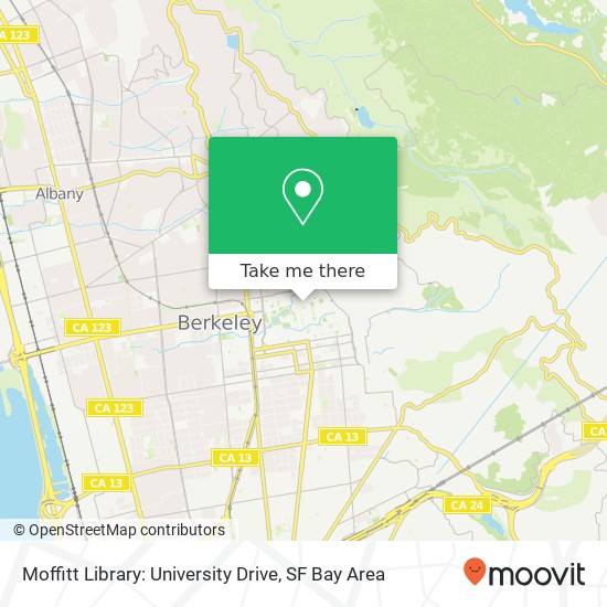 Moffitt Library: University Drive map