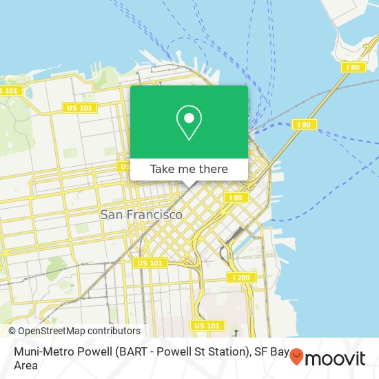 Muni-Metro Powell (BART - Powell St Station) map