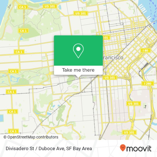 Mapa de Divisadero St / Duboce Ave