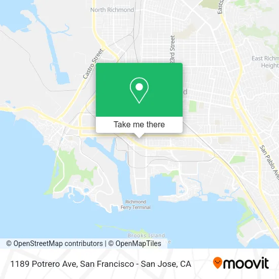 Mapa de 1189 Potrero Ave