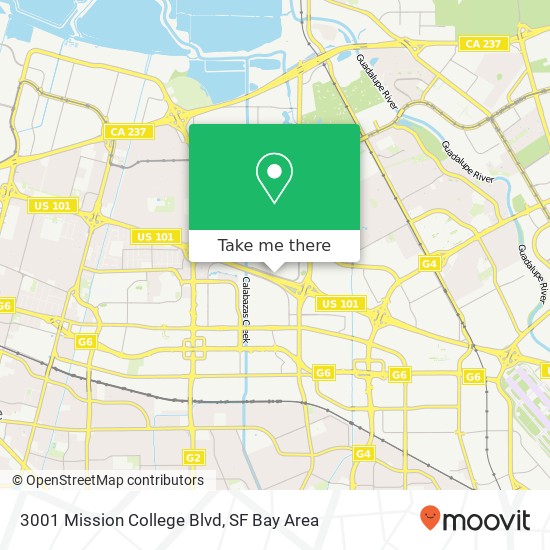 Mapa de 3001 Mission College Blvd