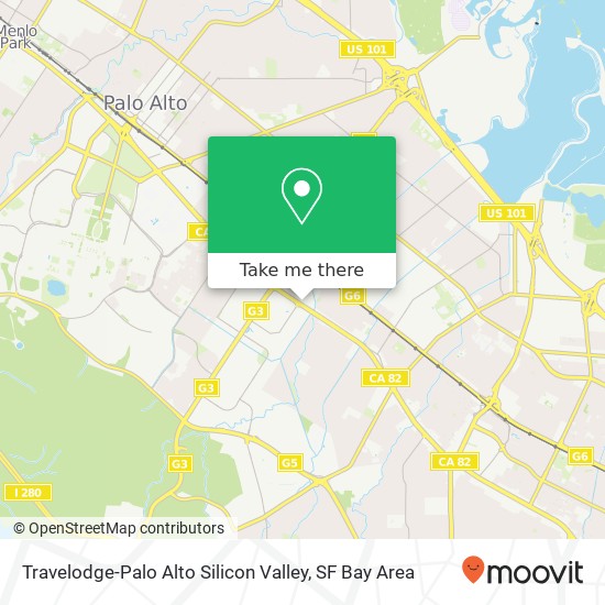 Mapa de Travelodge-Palo Alto Silicon Valley