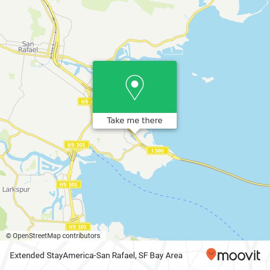 Extended StayAmerica-San Rafael map