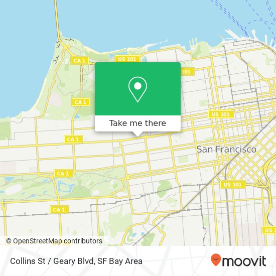 Collins St / Geary Blvd map