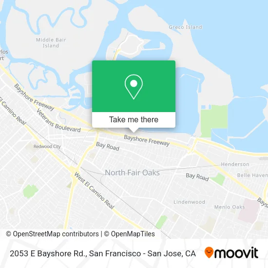 Mapa de 2053 E Bayshore Rd.