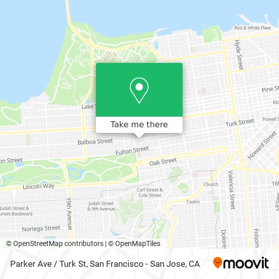 Mapa de Parker Ave / Turk St
