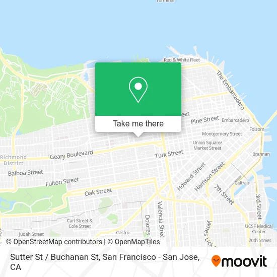 Sutter St / Buchanan St map